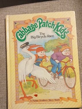 Cabbage Patch Kids The Big Bicycle Race - Yellow Hardcover Story Book